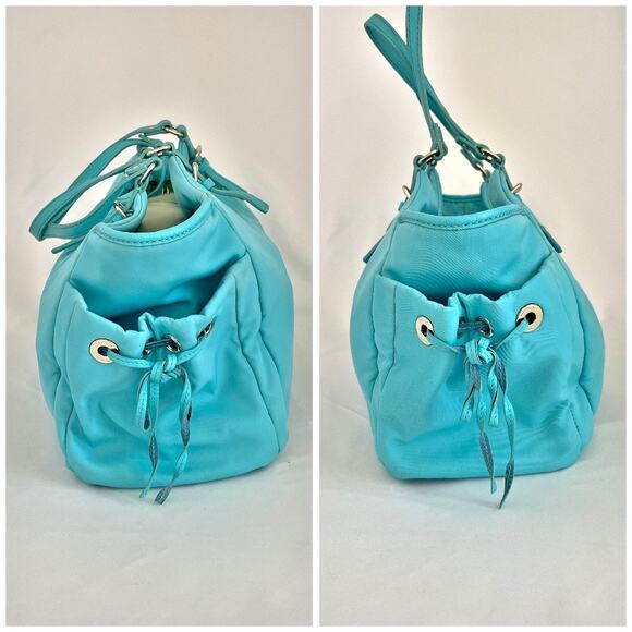 KATE SPADE Nylon and Leather Large Turquoise Shoulder Bag - Picture 7 of 15